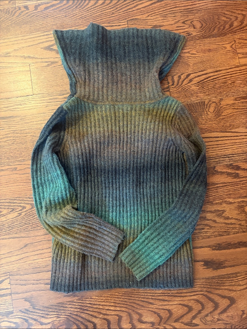 Joseph Ribbed Turtleneck Sweater in Green Gradient